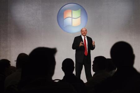 Microsoft CEO Ballmer speaks about Microsoft's new operating system Windows 7 in Toronto
