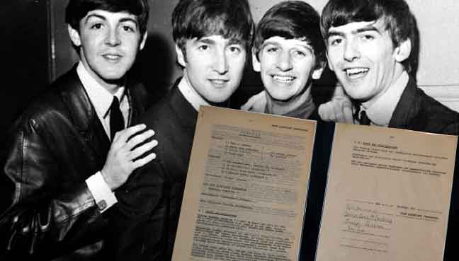 Beatles contract sold for £365,000 at London auction