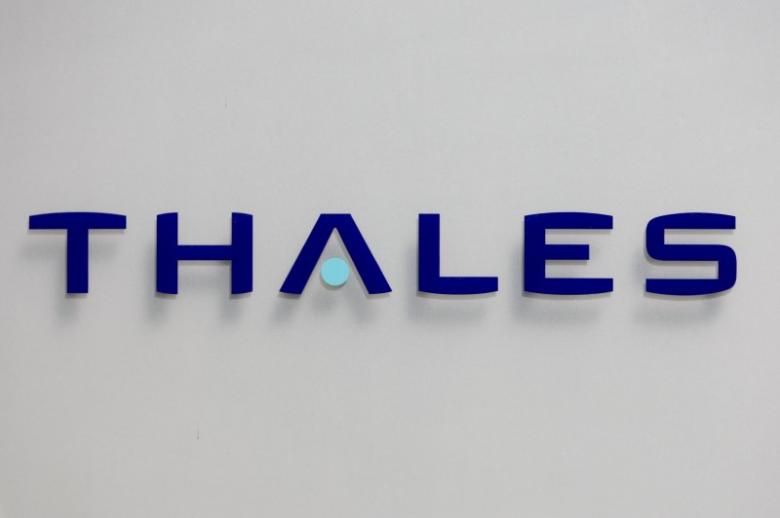 File photo shows logo of French defence and electronics group Thales at the company's headquarters in Neuilly