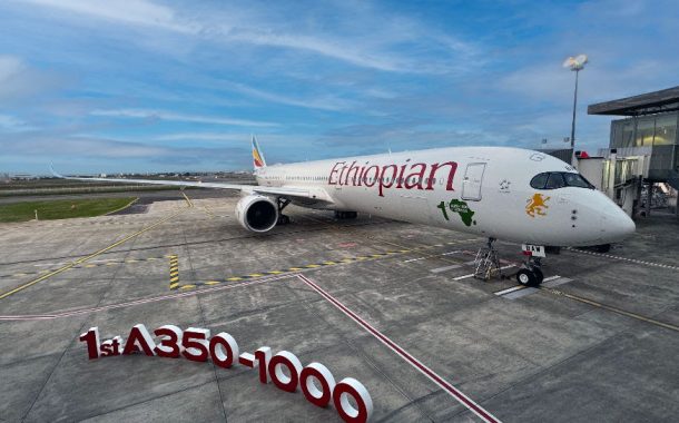 Celebrating Ethiopian Airlines delivery of the first A350-1000 in Africa equipped with Thales’s AVANT Up IFE